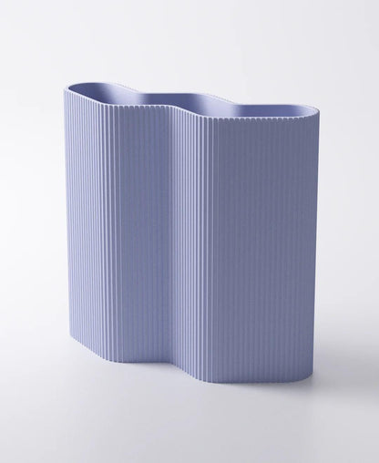 Zigzag Vase - Vertical Ribbed Texture | 16×5.5×15 cm | Dried Flowers