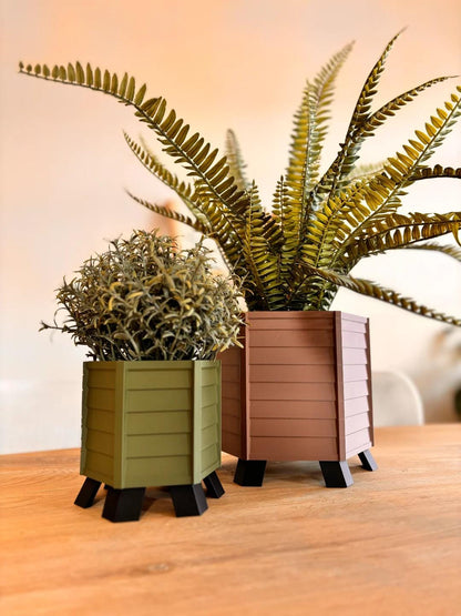 Hexagonal Planter - Rebate Planks | Small, Medium, Large or Set of 3 | Whimsical Garden Gift
