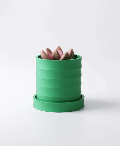 Ripple Planter with Drip Tray - Large Sculptural Indoor Plant Pot | Statement Modern Home Accent