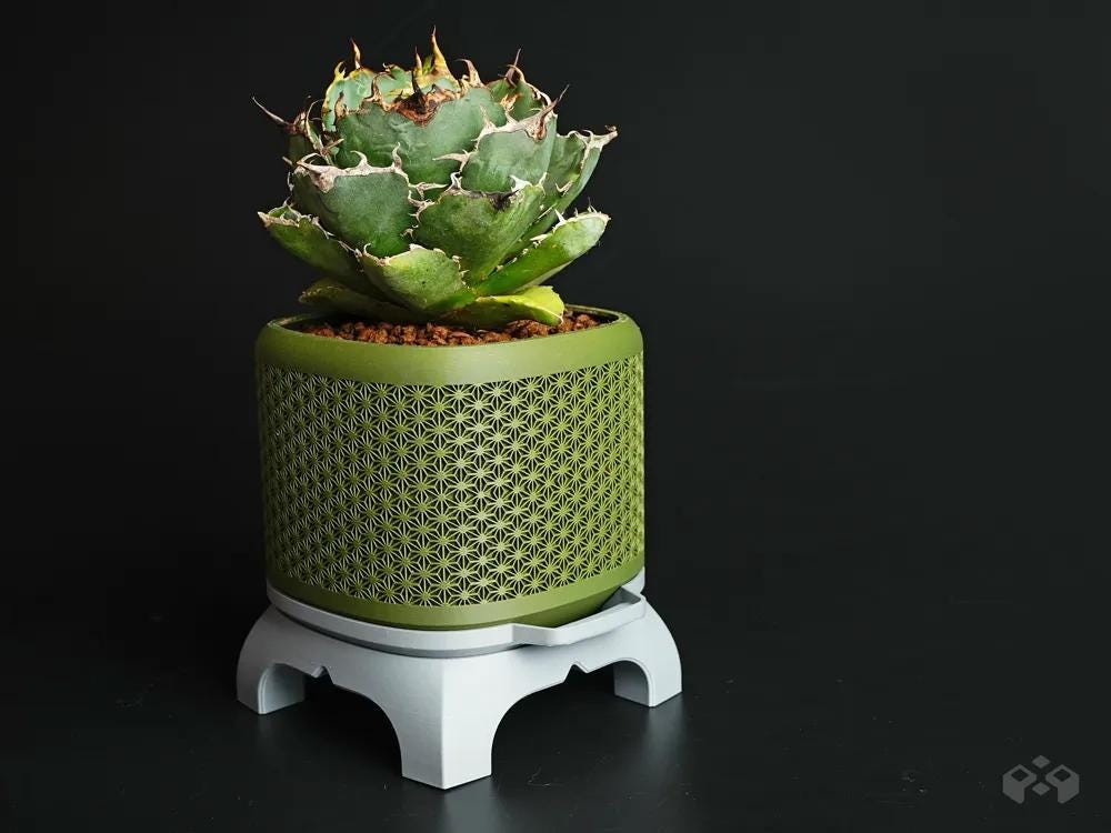 Kumiko Super ellipse Bonsai Planter with Legs