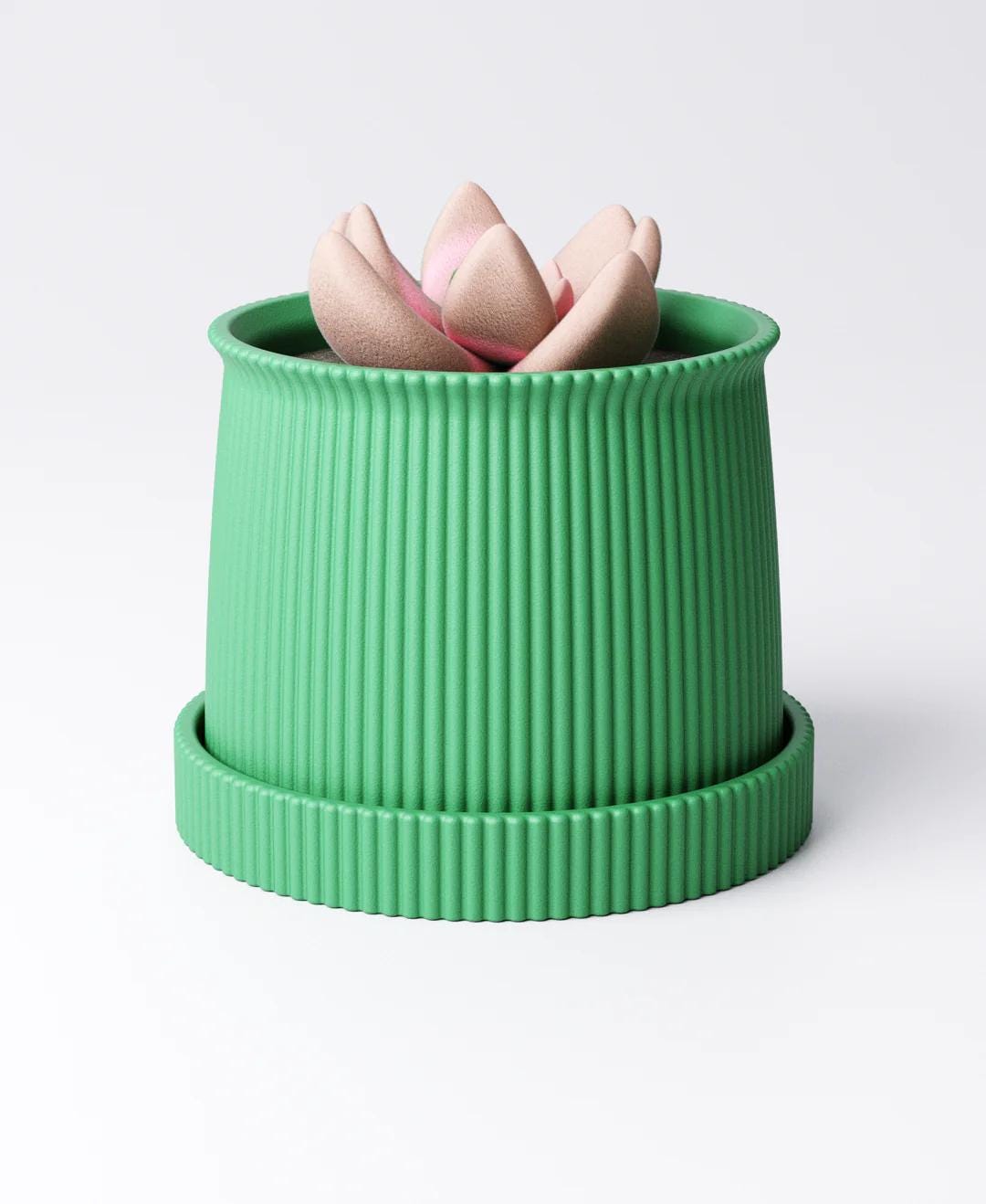 Small Curved Planter with Drip Tray Set of 3