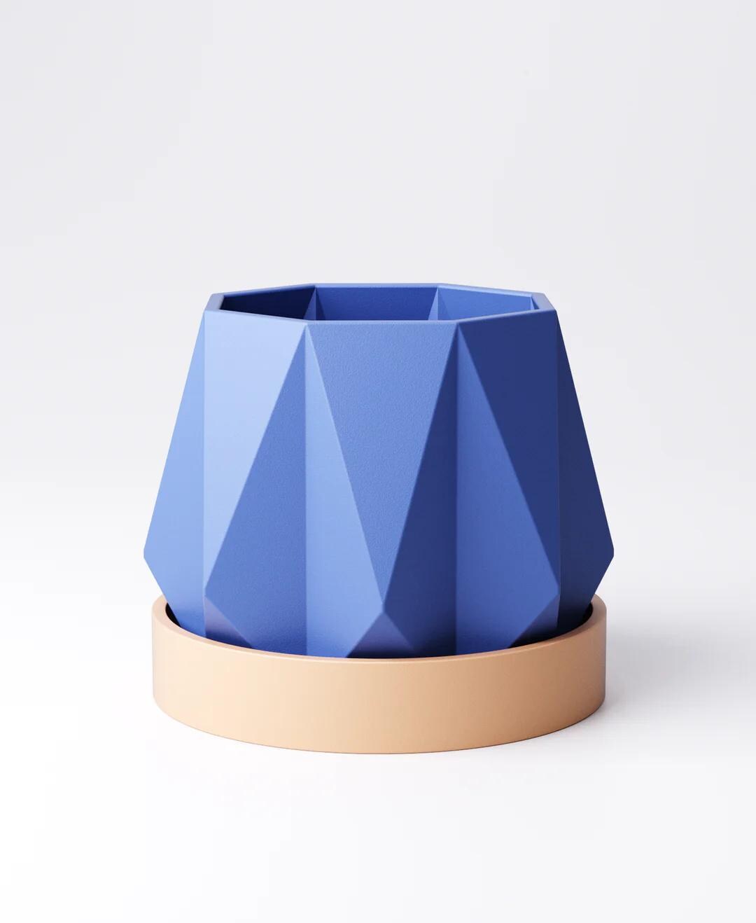 Geometric Planter Type 2 with Drip Tray | 13 x 13 x 11 cm