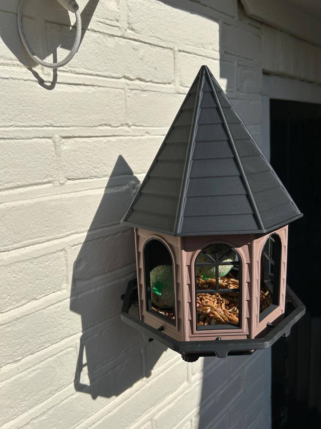 Classic Octagonal Bird Feeder House - Weatherproof PETG with Wall Mount Bracket - Made in Australia