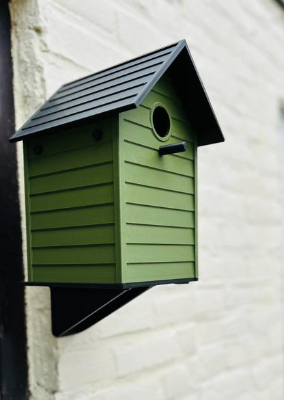 Classic Outdoor Birdhouse with Mounting Bracket & Screws - Durable PETG, Weather Resistant