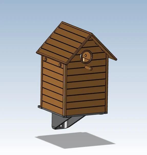 Classic Outdoor Birdhouse with Mounting Bracket & Screws - Durable PETG, Weather Resistant