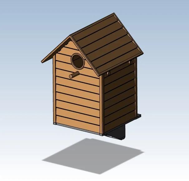 Classic Outdoor Birdhouse with Mounting Bracket & Screws - Durable PETG, Weather Resistant