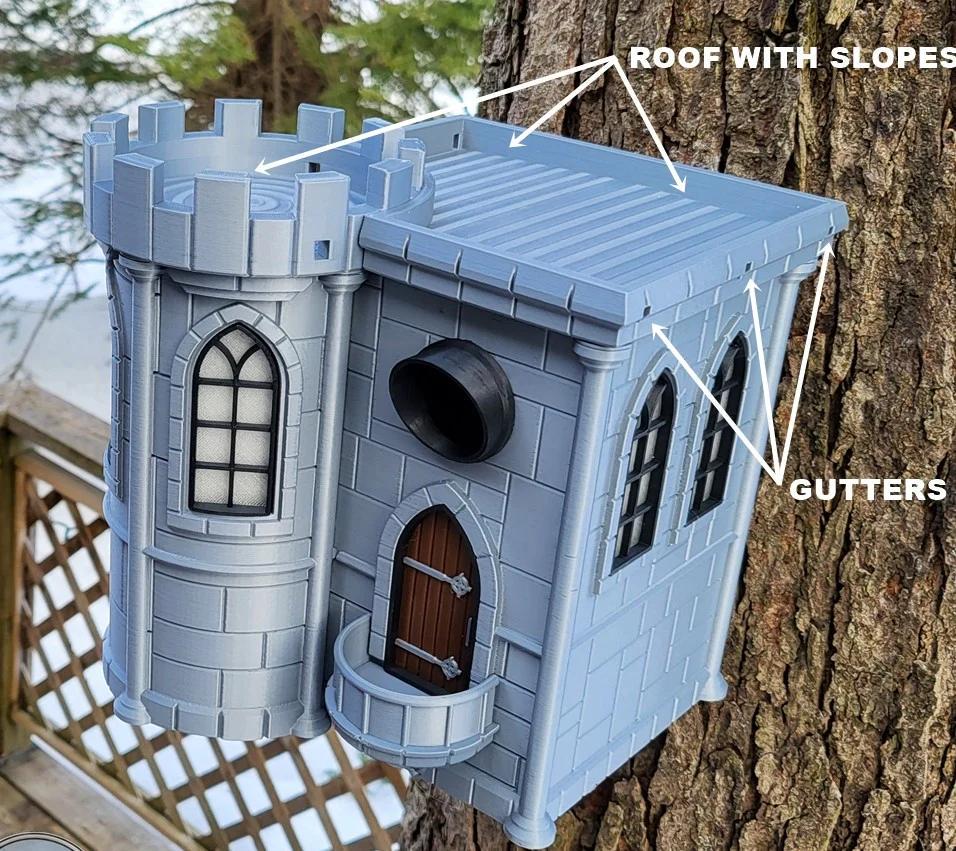 Castle Birdhouse | Whimsical PETG Garden Decor (22x21x21 cm)
