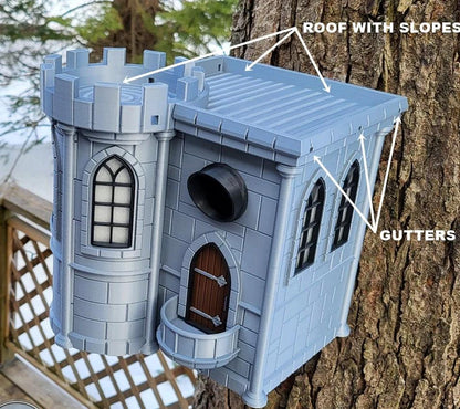 Castle Birdhouse | Whimsical PETG Garden Decor (22x21x21 cm)