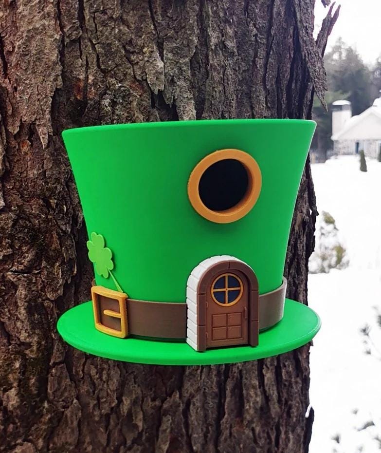 Leprechaun Hat Birdhouse | Whimsical St. Patrick's Day Garden Decor