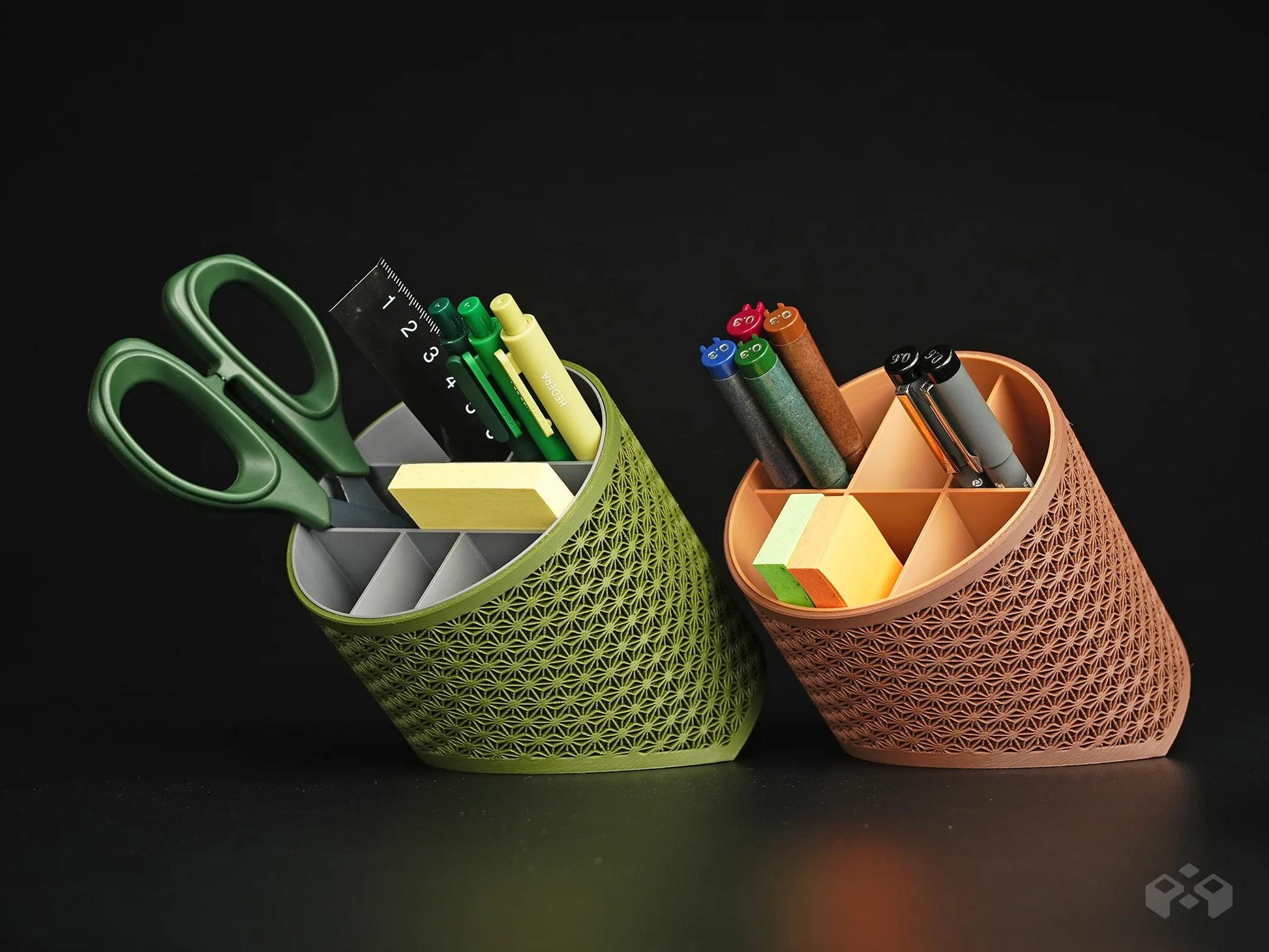 Asanoha Pen Holder - Desk Organizer | 5 Internal Layout Options