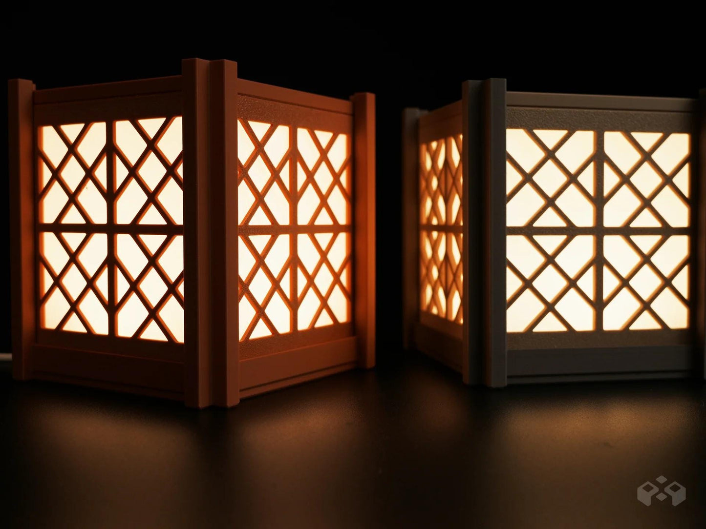 Shoji Lantern with Kumiko Pattern