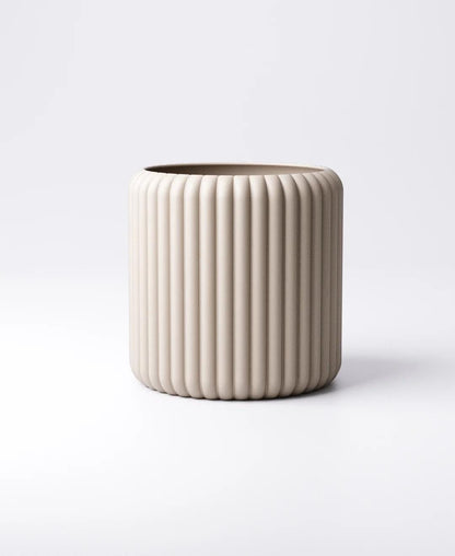 Fluted Vase - Ribbed Cylinder | Small 11×11×11 cm or Large 11×11×18 cm or Set of 2