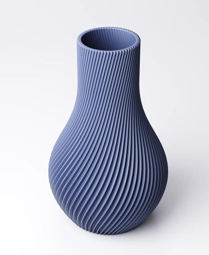 Spiral Vase - Curved Rib Design | 11×11×18 cm