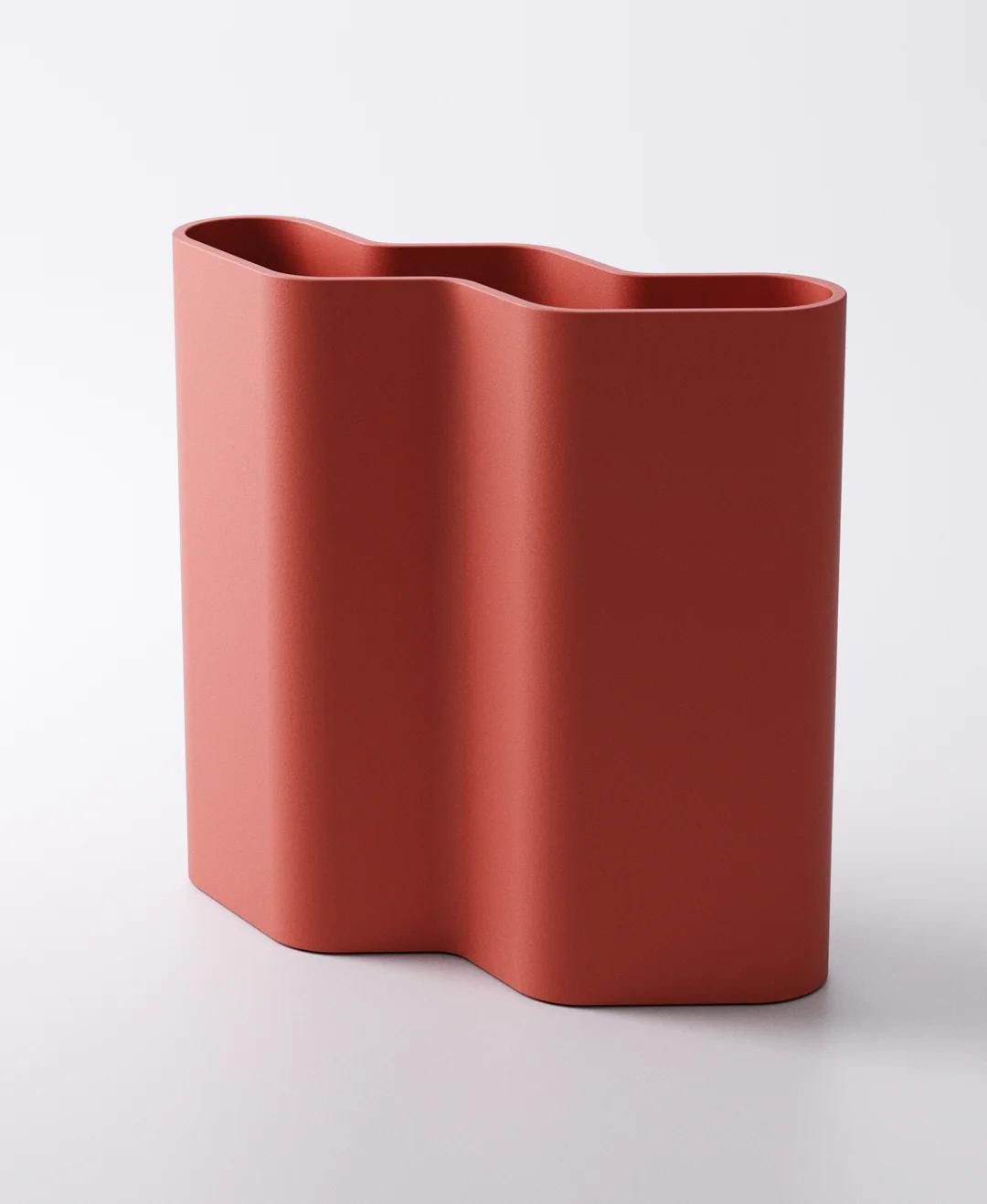 Zigzag Vase - Vertical Ribbed Texture | 16×5.5×15 cm | Dried Flowers