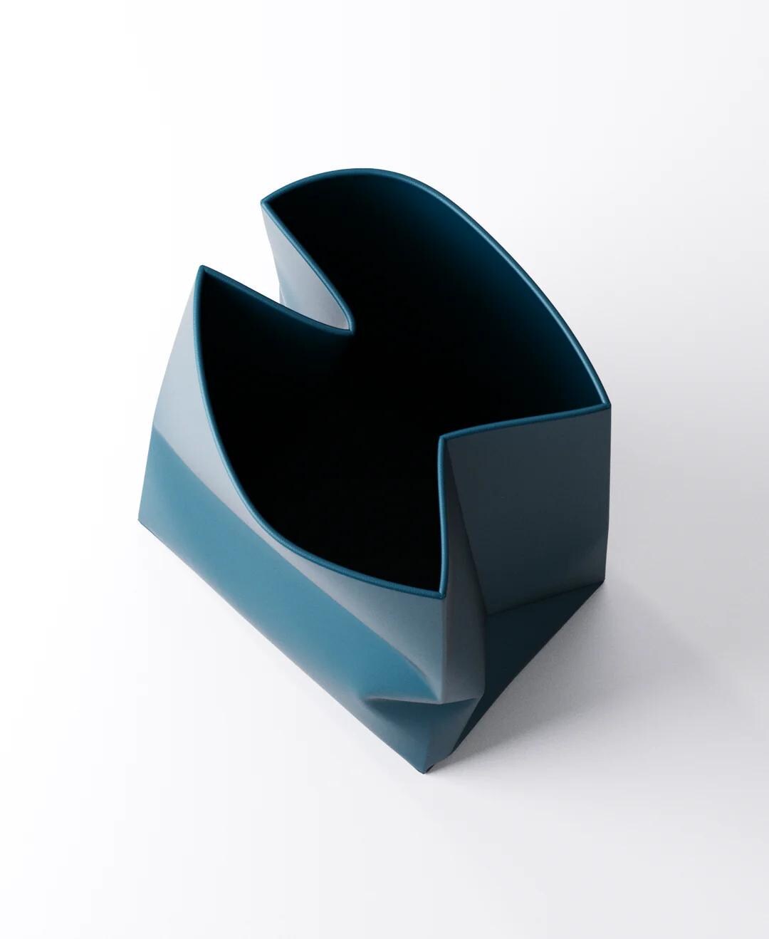 Paper Bag Vase - Sculptural Folded Design | 14×11×18.5 cm