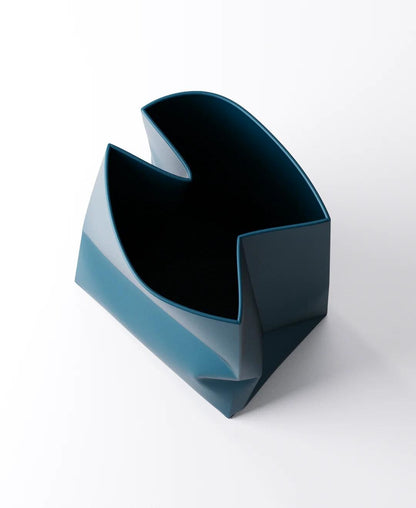 Paper Bag Vase - Sculptural Folded Design | 14×11×18.5 cm