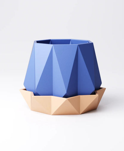 Geometric Planter Type 2 with Drip Tray | 13 x 13 x 11 cm