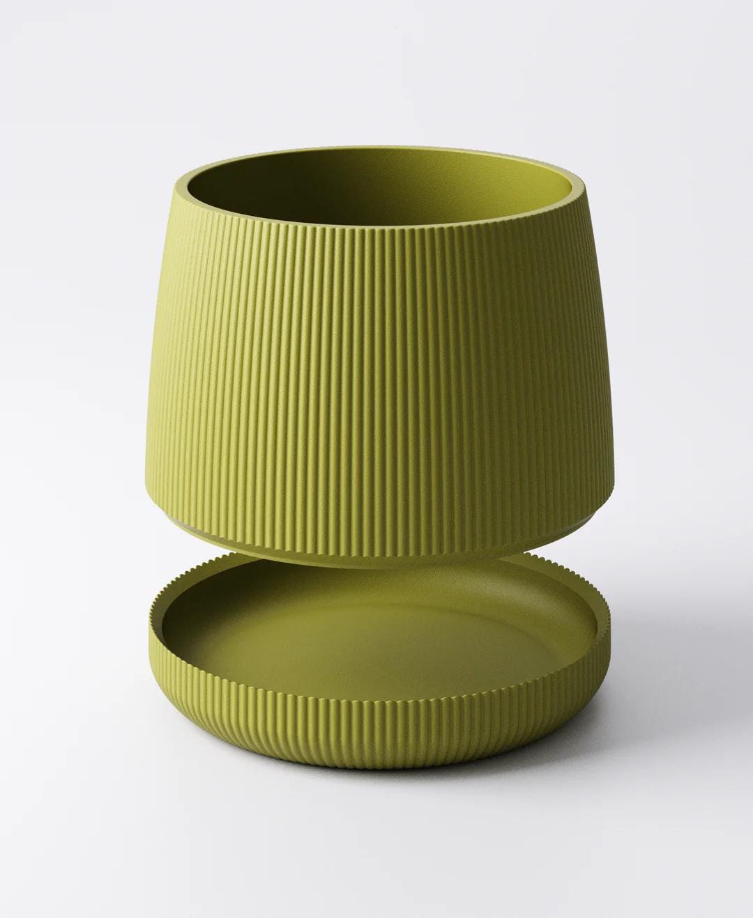 Ridged Planter with Drip Tray 11 x 11x 11cm