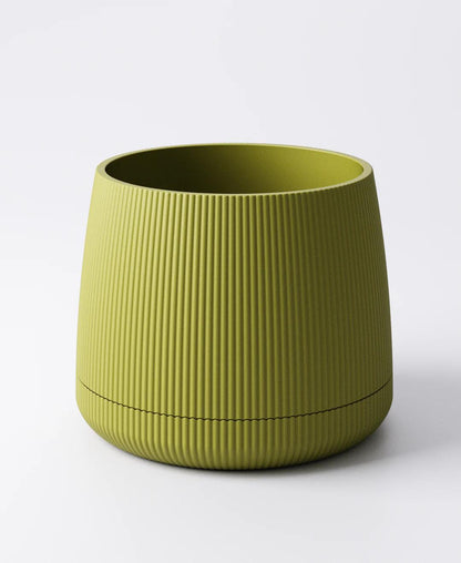 Ridged Planter with Drip Tray - Set of 3 in different sizes