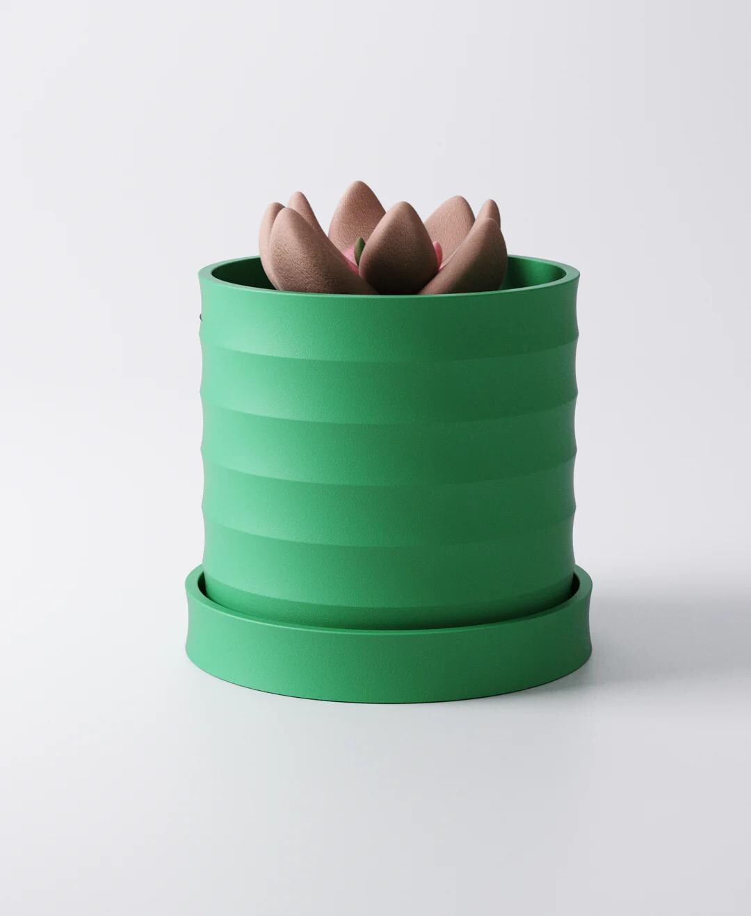 Ripple Planter with Drip Tray - Large Sculptural Indoor Plant Pot | Statement Modern Home Accent