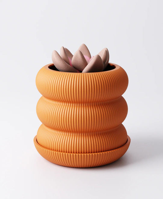 Bubble Planter with Drip Tray - Rounded Modern Indoor Plant Pot | Playful Sculptural Home Décor