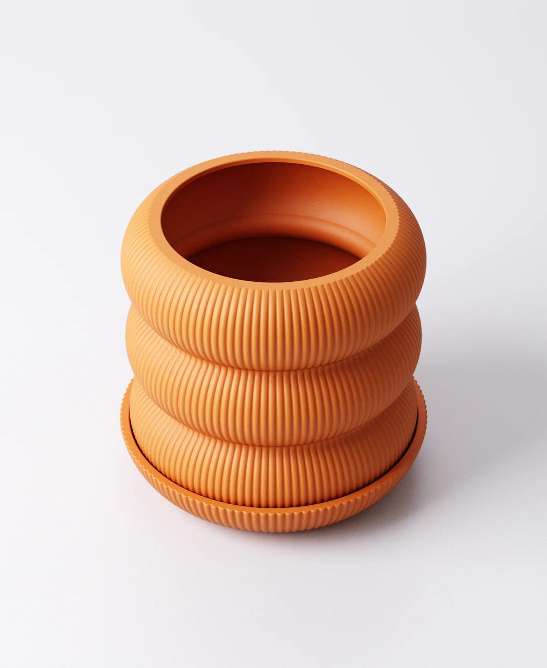 Bubble Planter with Drip Tray - Rounded Modern Indoor Plant Pot | Playful Sculptural Home Décor