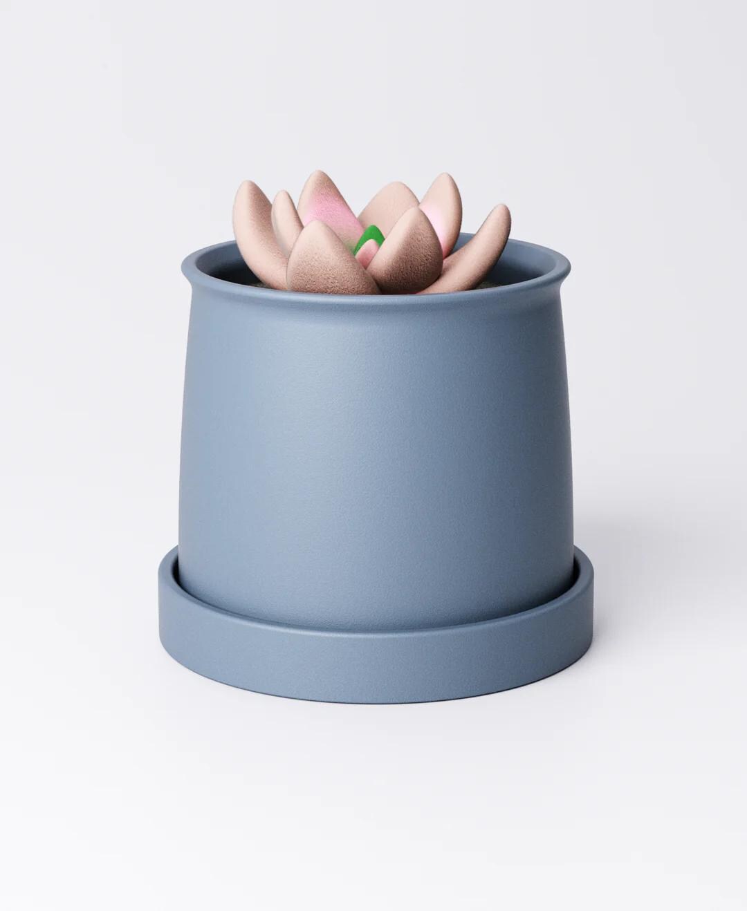 Small Curved Planter with Drip Tray Set of 3