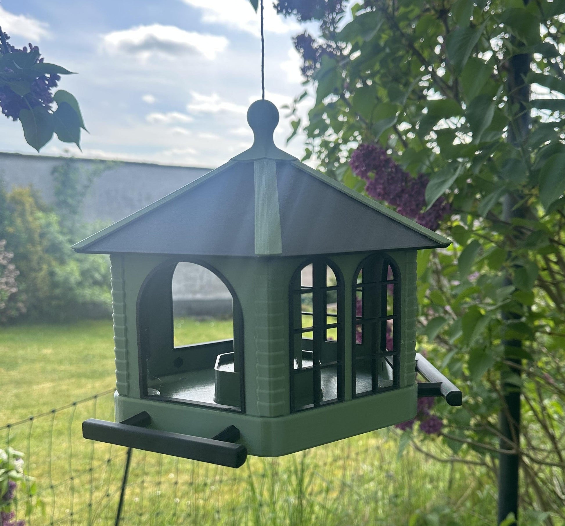 Architectural Pavilion Bird Feeder - Weather-Resistant Garden Station