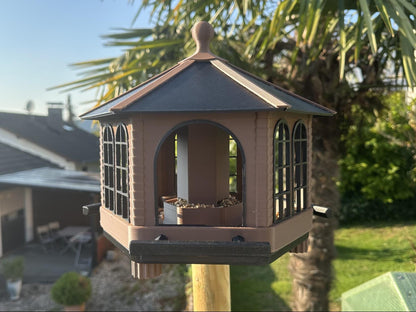 Architectural Pavilion Bird Feeder - Weather-Resistant Garden Station