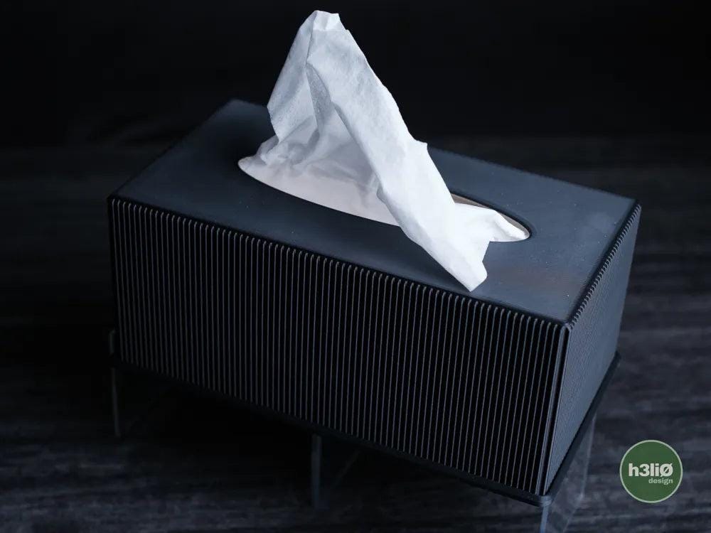 Minimalist Ribbed Tissue Box Cover | Rectangle & Cube Dispenser - Minimalist Tissue Box Cover - Ribbed Texture Tissue Box