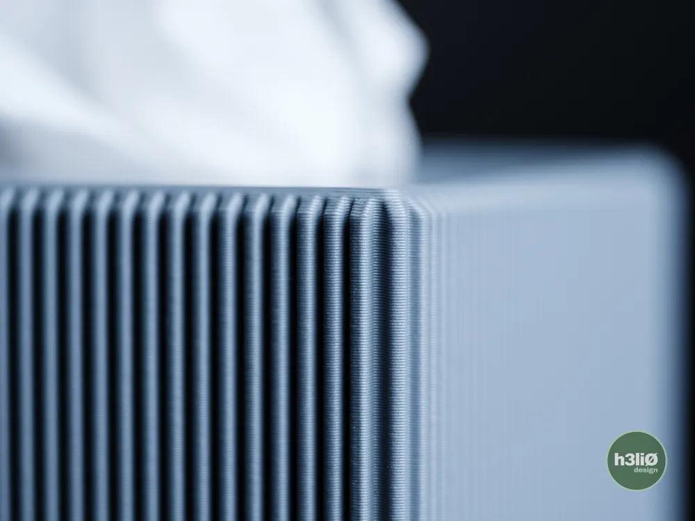 Minimalist Ribbed Tissue Box Cover | Rectangle & Cube Dispenser - Minimalist Tissue Box Cover - Ribbed Texture Tissue Box