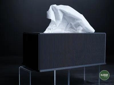 Minimalist Ribbed Tissue Box Cover | Rectangle & Cube Dispenser - Minimalist Tissue Box Cover - Ribbed Texture Tissue Box