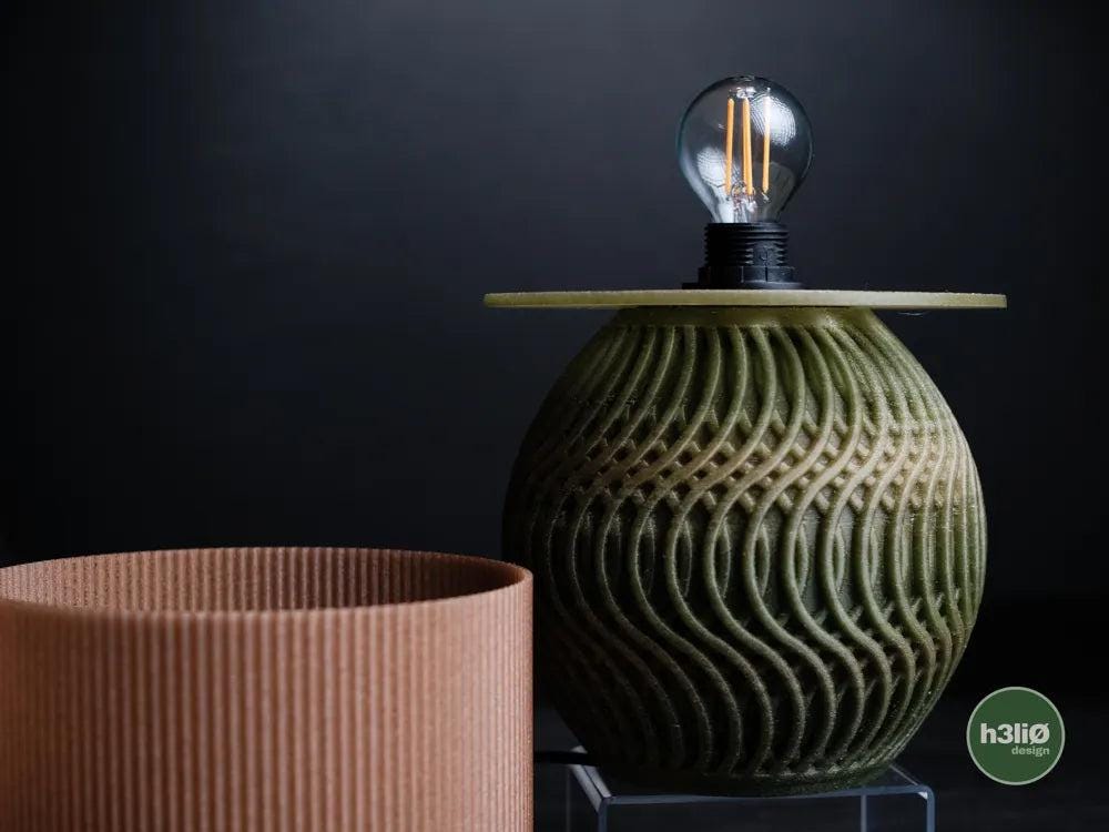 Umber Modular Table Lamp with Interchangeable Shade | Modern Ambient Lighting - Modular Table Lamp - Adjustable Lighting