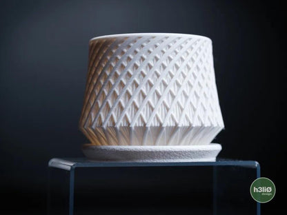 Kairo Geometric Planter with Elevated Drip Plate | Modern Indoor Pot