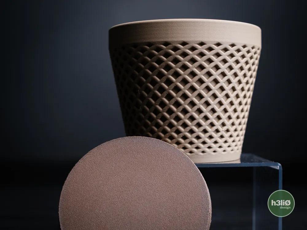 Delta Patterned Planter with Elevated Drip Plate | Modern Indoor Pot