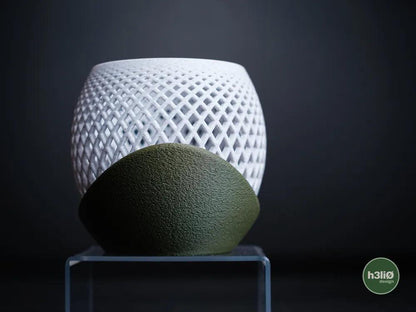 Polygon Orchid Planter with Elevated Wrap-Around Plate | Modern Indoor Pot