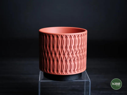 Echelon Geometric Planter with Elevated Drip Tray | Modern Indoor Pot