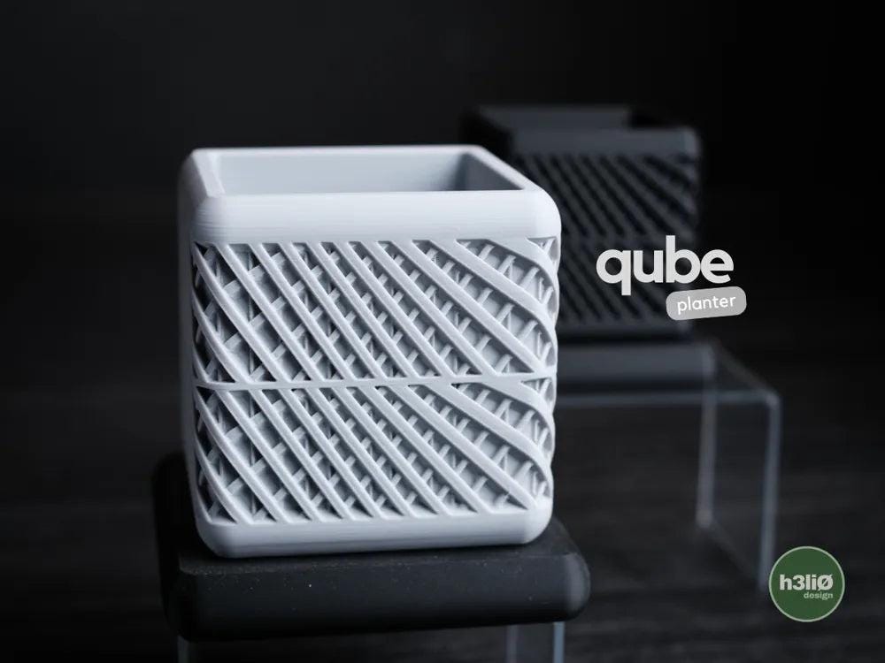 Qube Square Planter with Elevated Drip Plate | Modern Indoor Pot