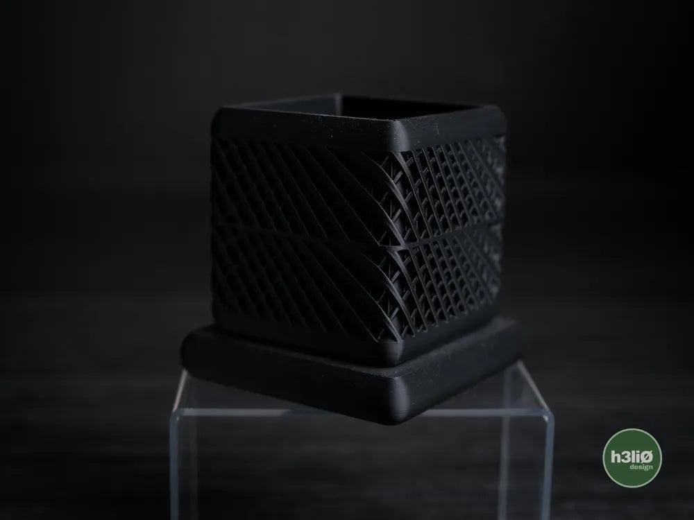 Qube Square Planter with Elevated Drip Plate | Modern Indoor Pot