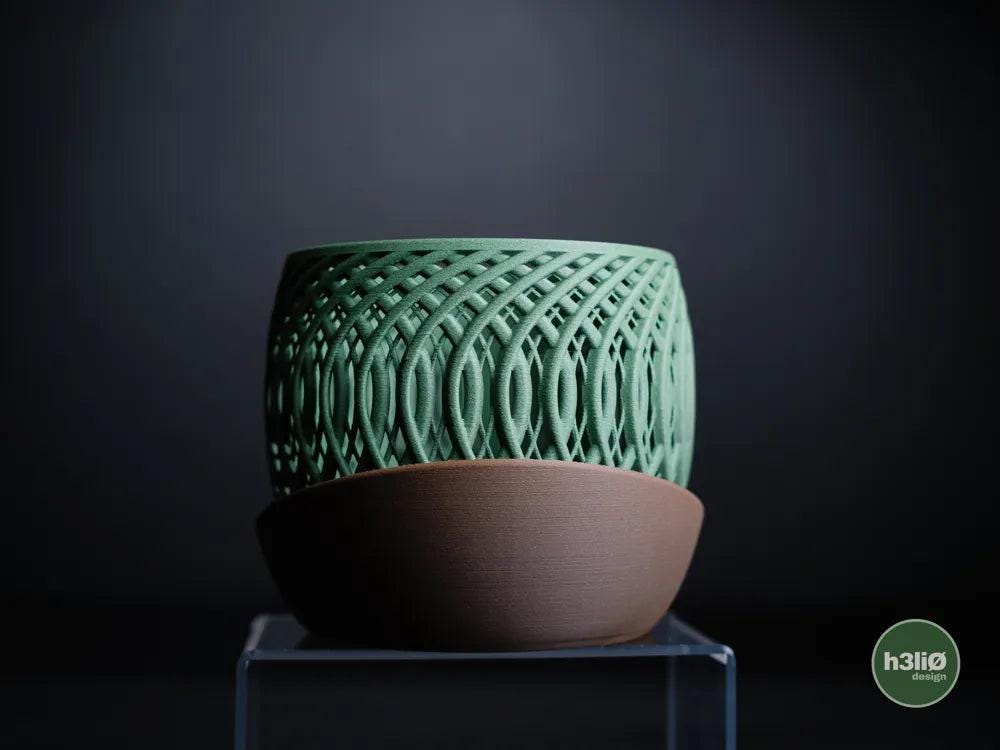 Quasar Orchid Planter with Elevated Wrap-Around Plate | Modern Indoor Pot