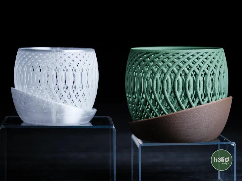 Quasar Orchid Planter with Elevated Wrap-Around Plate | Modern Indoor Pot