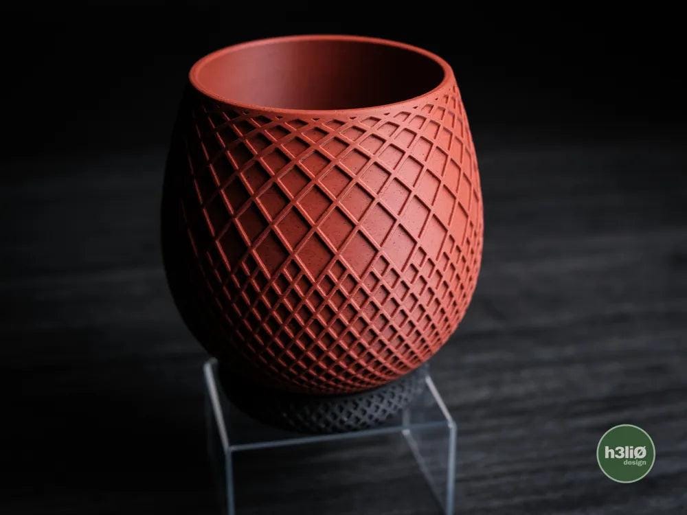 Miro Patterned Planter with Elevated Drip Plate | Modern Indoor Pot