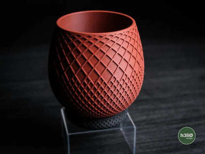 Miro Patterned Planter with Elevated Drip Plate | Modern Indoor Pot