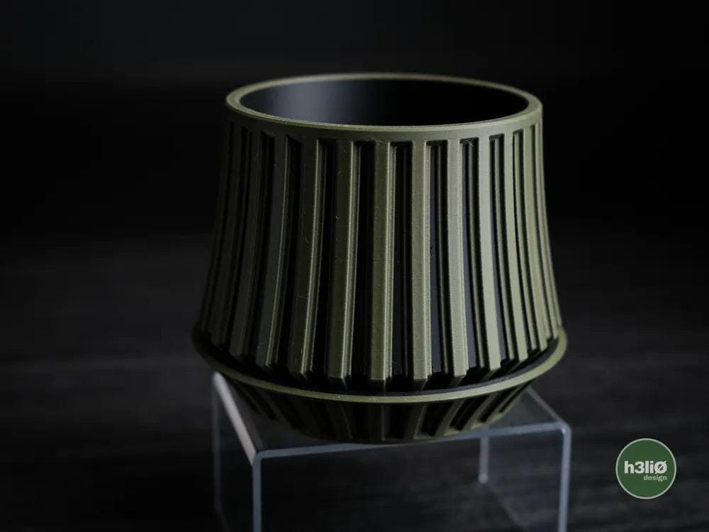 Echoic Patterned Planter with Elevated Plate | Modern Indoor Pot