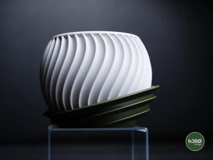 Sonar Wave Planter with Elevated Drip Plate | Modern Indoor Pot