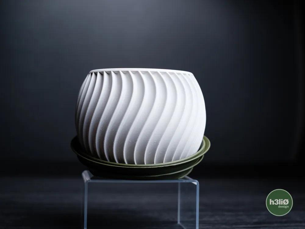 Sonar Wave Planter with Elevated Drip Plate | Modern Indoor Pot