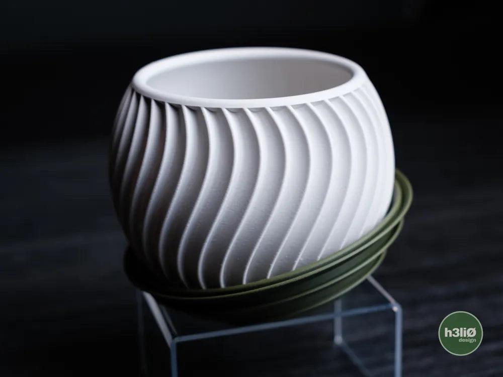 Sonar Wave Planter with Elevated Drip Plate | Modern Indoor Pot