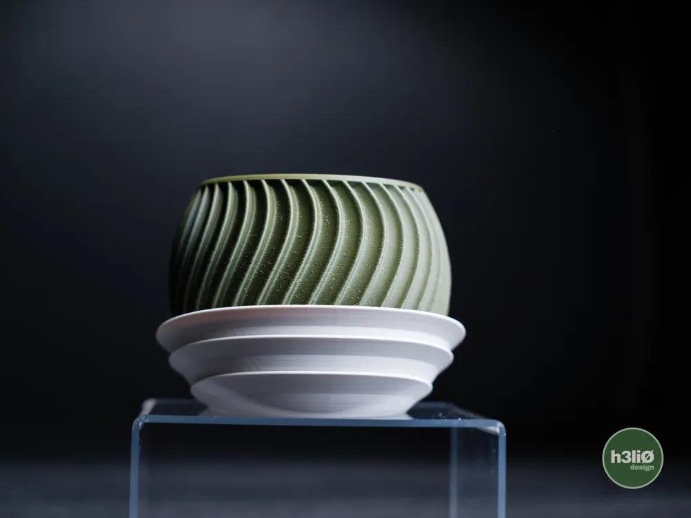 Sonar Wave Planter with Elevated Drip Plate | Modern Indoor Pot