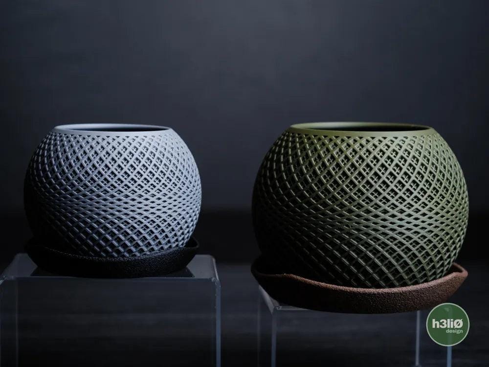 Paragon Lattice Planter with Elevated Drip Plate | Modern Indoor Pot