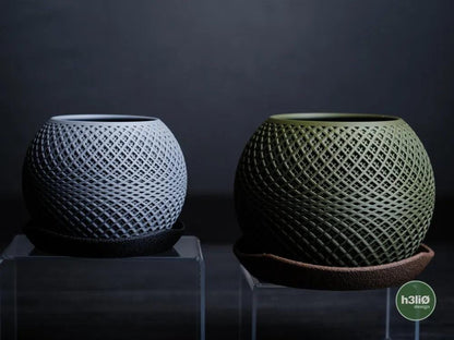 Paragon Lattice Planter with Elevated Drip Plate | Modern Indoor Pot